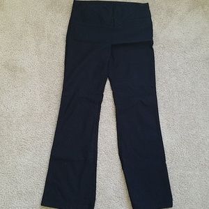 Valia Black Striped Boot Cut Pants